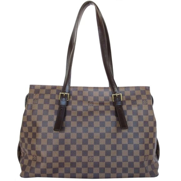 Auth LOUIS VUITTON Damier Ebene Chelsea Shoulder Bag Brown Damier canvas s0556a - Picture 1 of 12